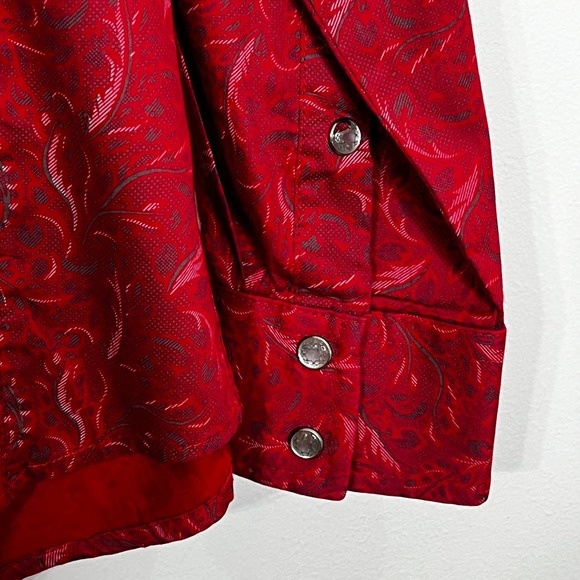 Platini Red Paisley Western Shirt Size L - Picture 4 of 7